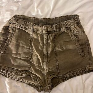 Free People Olive Green Cargo Shorts